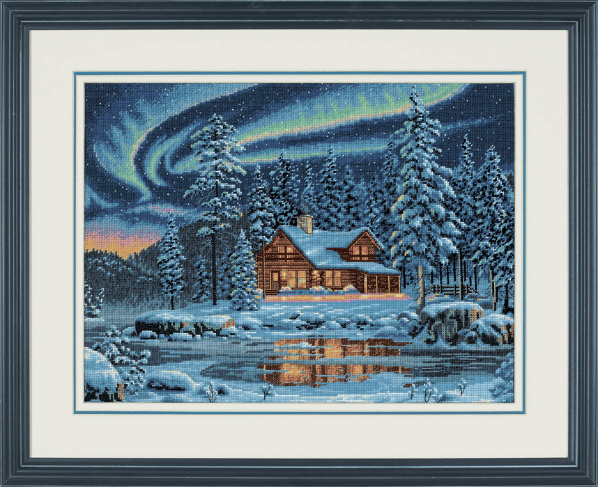 Gold: Counted Cross Stitch Kit: Aurora Cabin