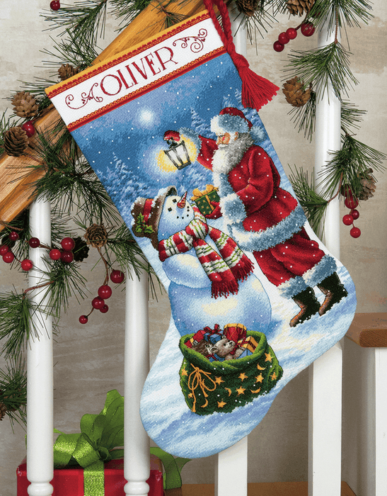 Gold: Counted Cross Stitch Kit: Stocking: Holiday Glow