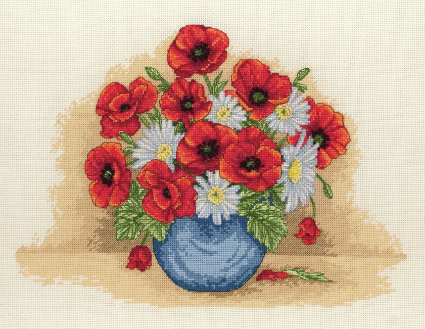 Counted Cross Stitch Kit: Poppy Spray