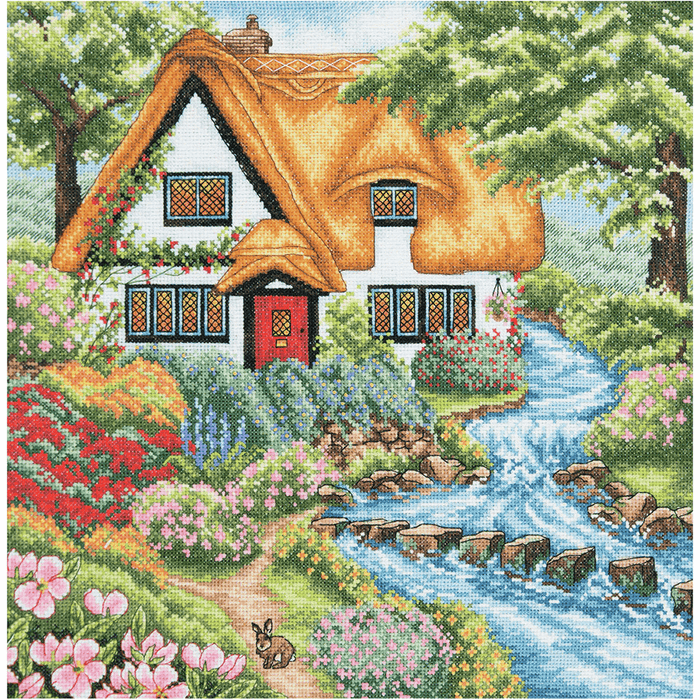 Counted Cross Stitch Kit: Cottage Stream