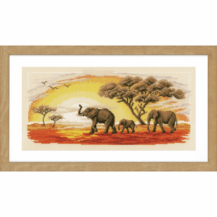 Counted Cross Stitch Kit: Elephants