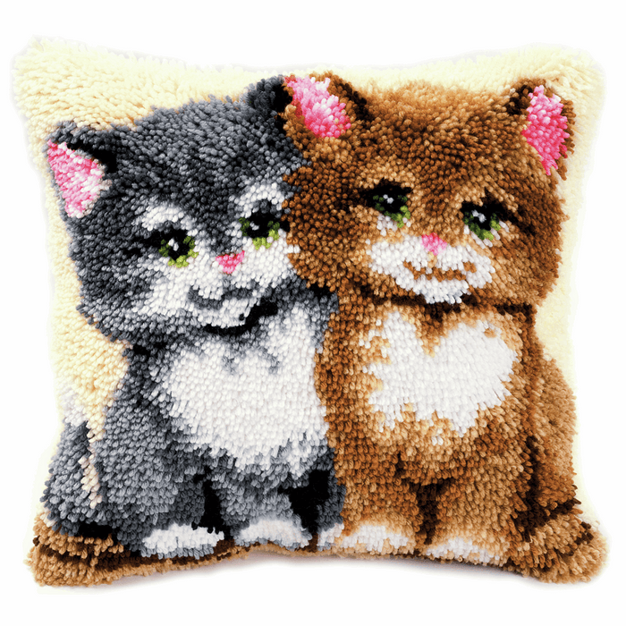 Latch Hook Kit: Cushion: Kittens