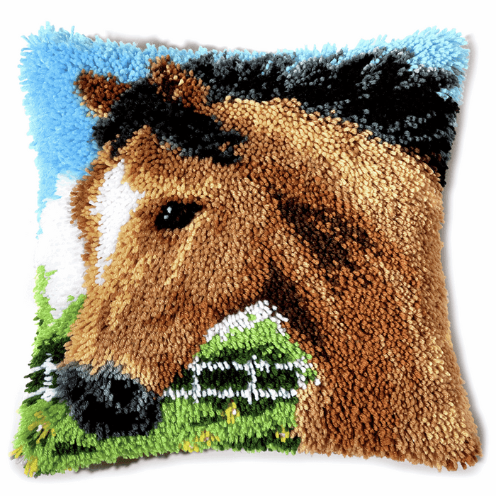 Latch Hook Kit: Cushion: Horse