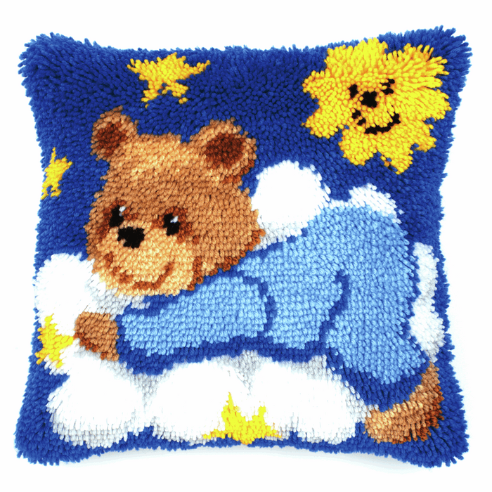 Latch Hook Kit: Cushion: Teddy