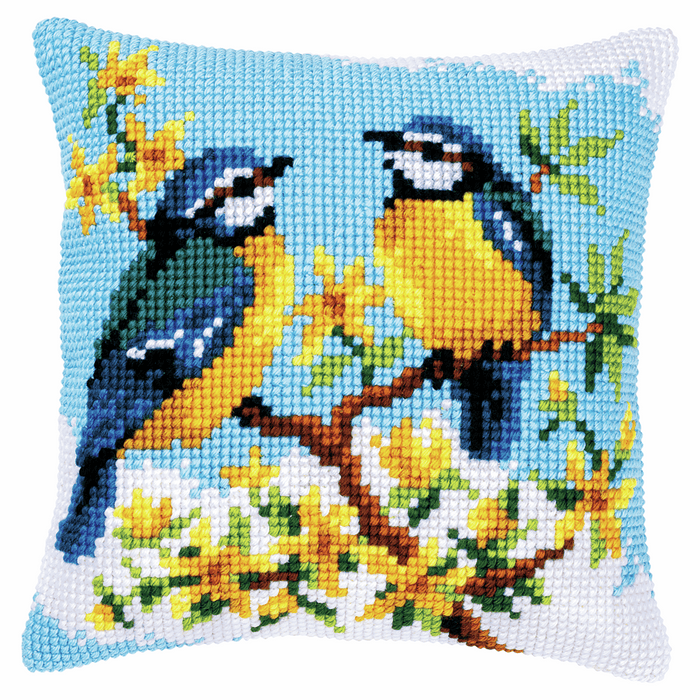 Cross Stitch Kit: Cushion: Blue Tits