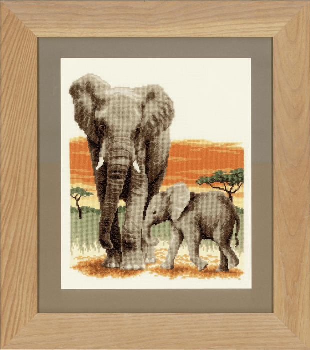 Counted Cross Stitch Kit: Elephants Journey