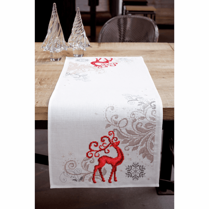 Counted Cross Stitch Kit: Runner: Reindeer