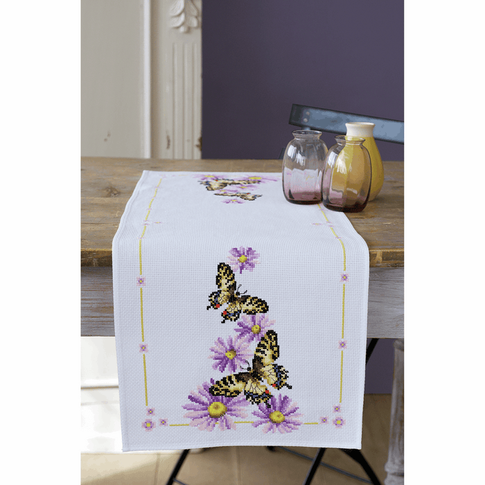 Counted Cross Stitch Kit: Runner: Butterflies