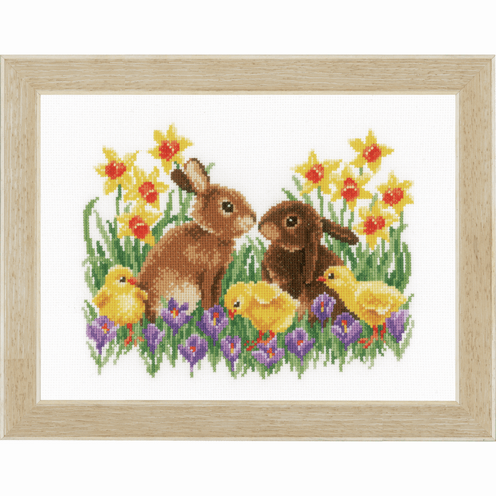 Counted Cross Stitch Kit: Bunnies with Chicks