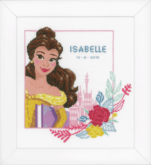 Counted Cross Stitch Kit: Birth Record: Disney: Beauty and the Beast - Enchanted Beauty