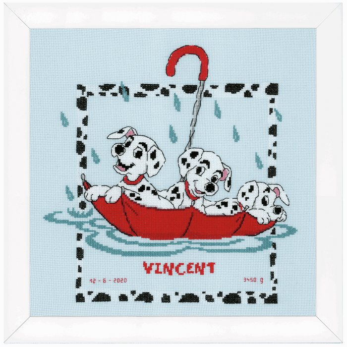 Counted Cross Stitch Kit: Birth Record: Disney: Dalmatians