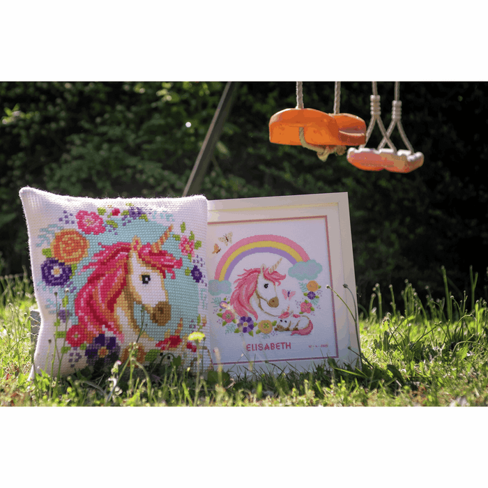 Cross Stitch Kit: Cushion: Mother and Baby Unicorn