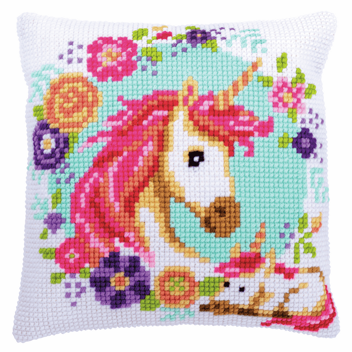 Cross Stitch Kit: Cushion: Mother and Baby Unicorn