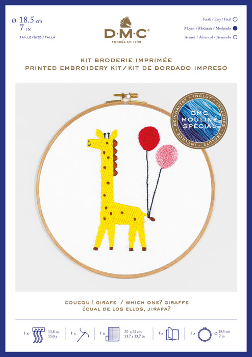 Printed Embroidery Kit - Giraffe