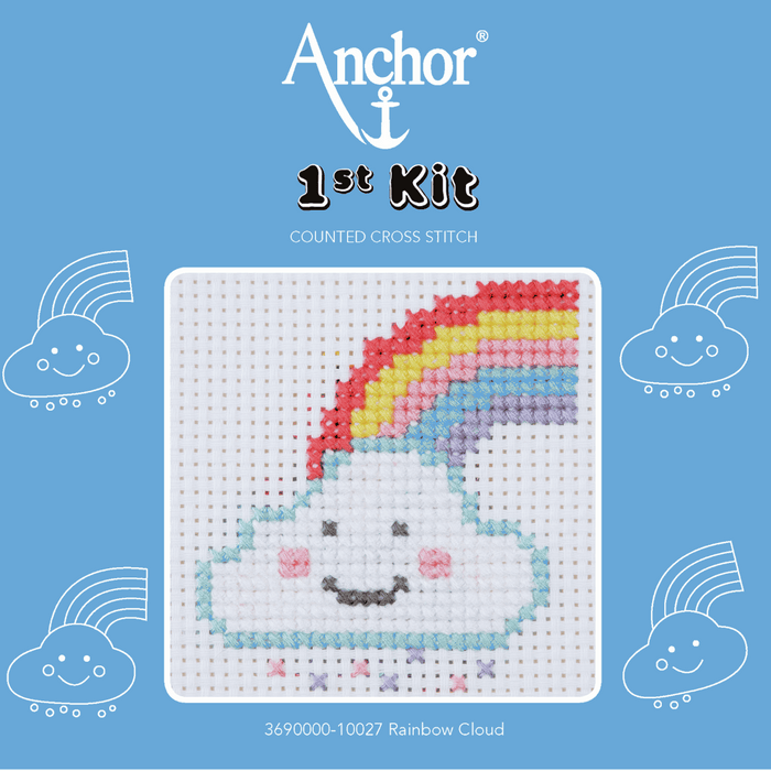 Counted Cross Stitch Kit: 1st Kit: Rainbow Cloud