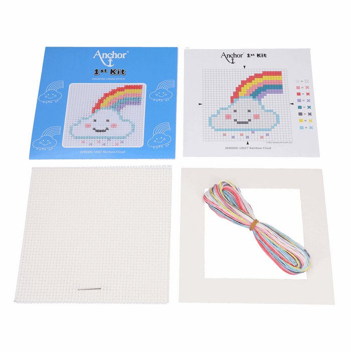 Counted Cross Stitch Kit: 1st Kit: Rainbow Cloud