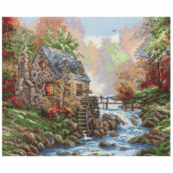 Counted Cross Stitch Kit: Maia Collection: Cobblestone Mill