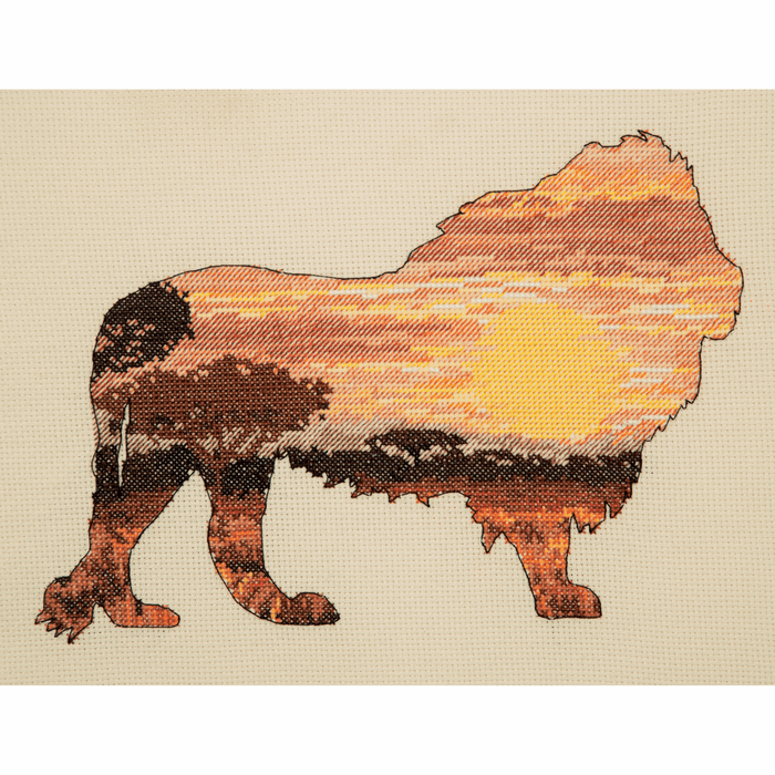 Counted Cross Stitch Kit: Maia Collection: Lion Silhouette