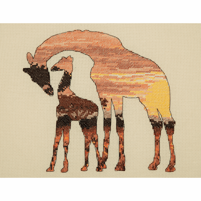 Counted Cross Stitch Kit: Maia Collection: Giraffes Silhouette