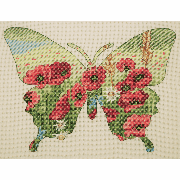 Counted Cross Stitch Kit: Maia Collection: Butterfly Silhouette
