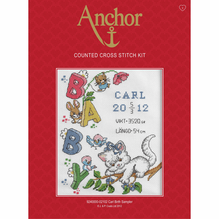 Counted Cross Stitch Kit: Sampler: Blue