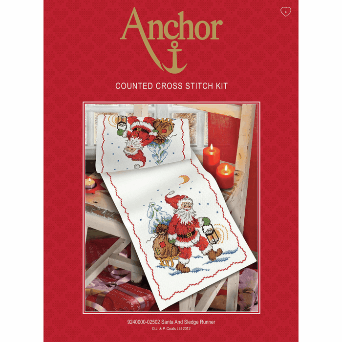 Counted Cross Stitch Kit: Santa and Sledge: Runner