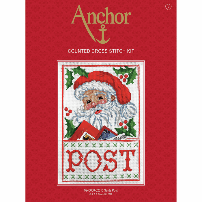 Counted Cross Stitch Kit: Santa Post: Wall Hanging