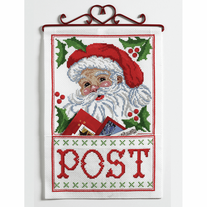 Counted Cross Stitch Kit: Santa Post: Wall Hanging