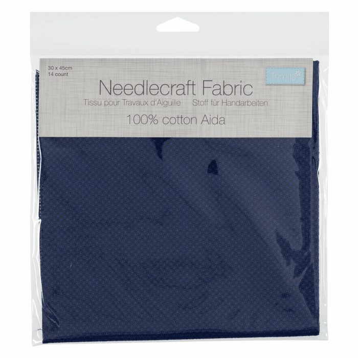 Needlecraft Fabric: Aida: 14 Count: 45 x 30cm: Navy