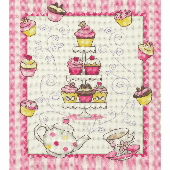 Counted Cross Stitch Kit: Cupcake: Sampler