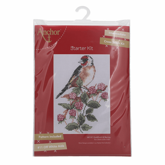 Counted Cross Stitch Kit: Starter: Goldfinch & Berries