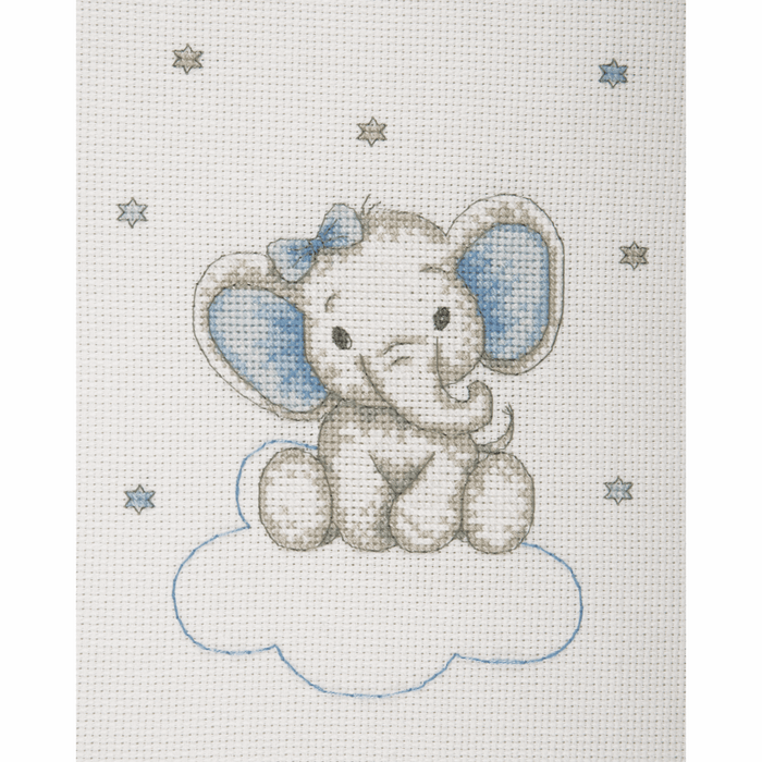 Counted Cross Stitch Kit: Baby Sets: Boy Elephant