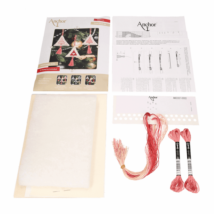 Counted Cross Stitch Kits: Christmas Decorations: Trees: Rose Gold