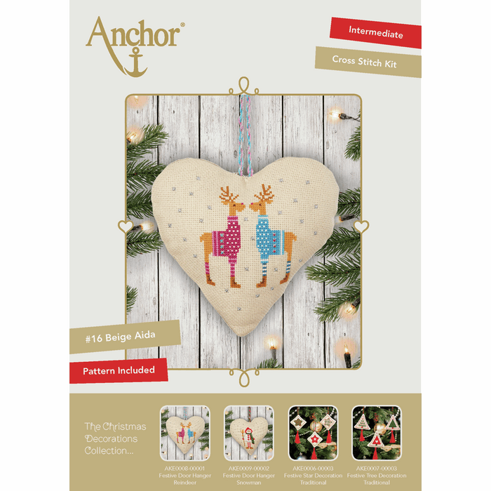 Counted Cross Stitch Kit: Heart Door Hanger: Deer