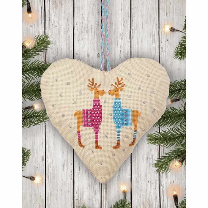 Counted Cross Stitch Kit: Heart Door Hanger: Deer