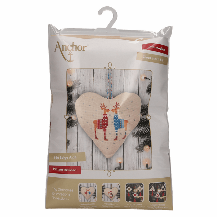 Counted Cross Stitch Kit: Heart Door Hanger: Deer
