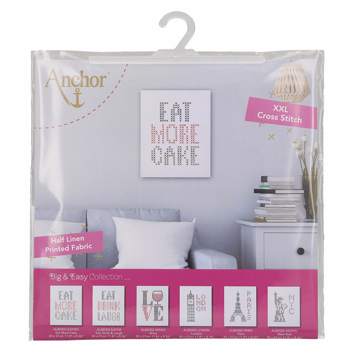 Counted Cross Stitch Kit: Big & Easy: Eat More Cake