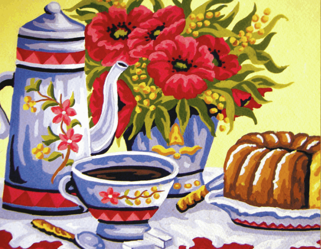 Tapestry Kit: Poppies at Coffee Time