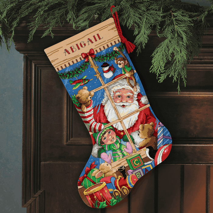 Gold: Counted Cross Stitch Kit: Stocking: Santa's Toy