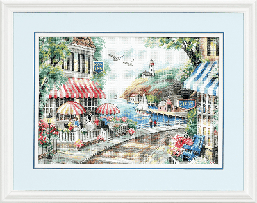 Counted Cross Stitch Kit: Cafe by the Sea
