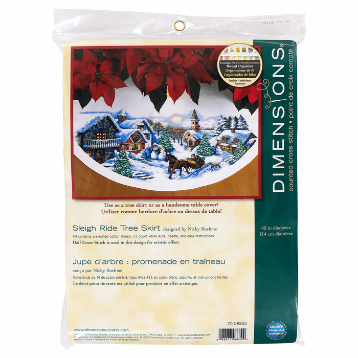 Counted Cross Stitch Kit: Tree Skirt: Sleigh Ride