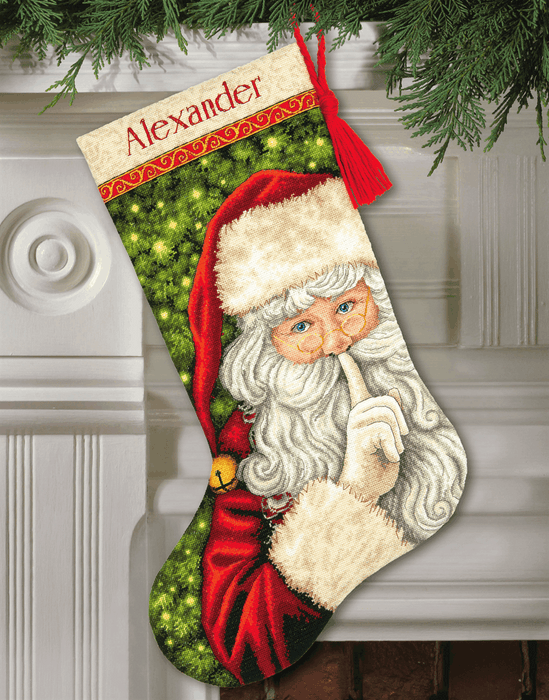 Gold: Counted Cross Stitch Kit: Stocking: Secret Santa