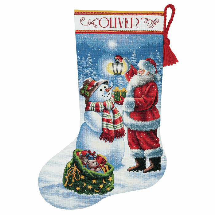 Gold: Counted Cross Stitch Kit: Stocking: Holiday Glow