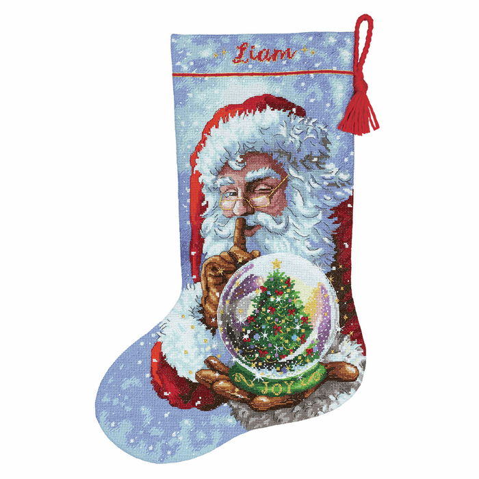 Gold: Counted Cross Stitch Kit: Stocking: Santa's Snow Globe