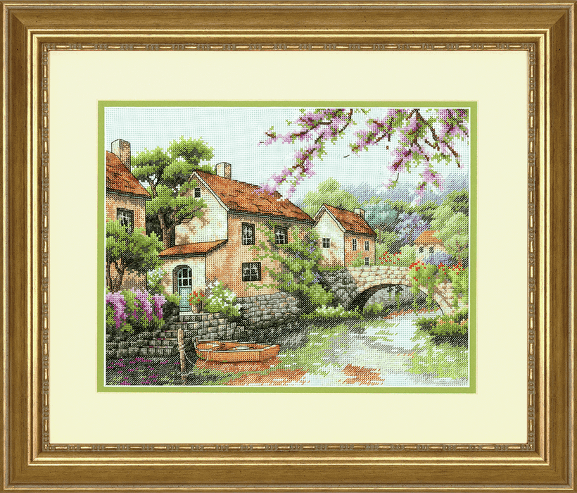 Gold: Counted Cross Stitch Kit: Village Canal