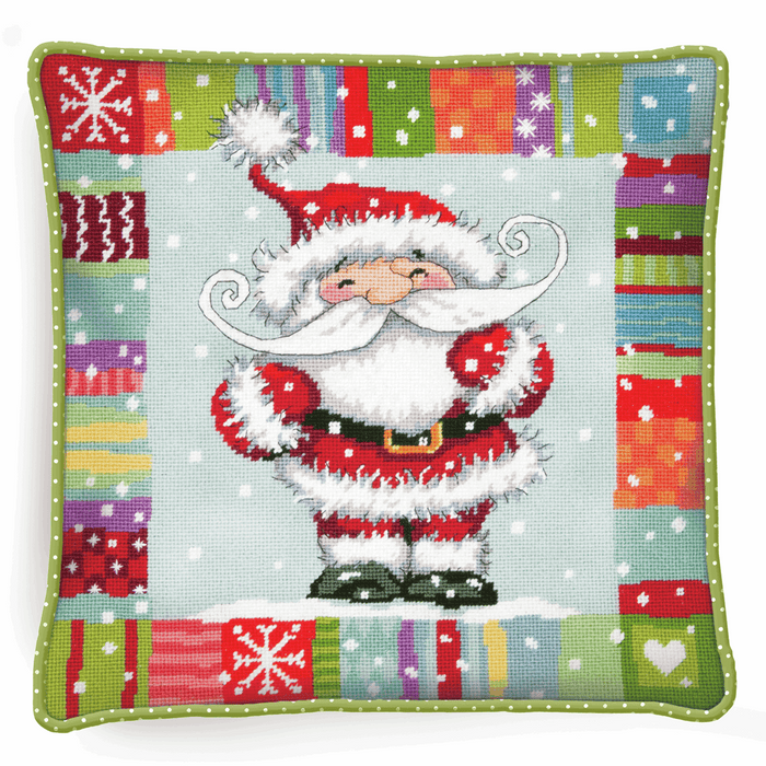 Needlepoint Kit: Cushion Panel: Patterned Santa