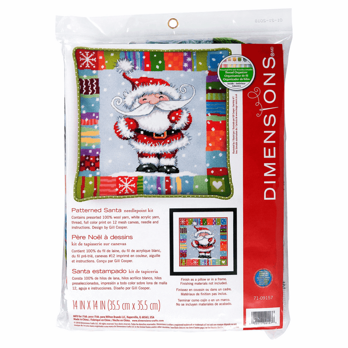 Needlepoint Kit: Cushion Panel: Patterned Santa