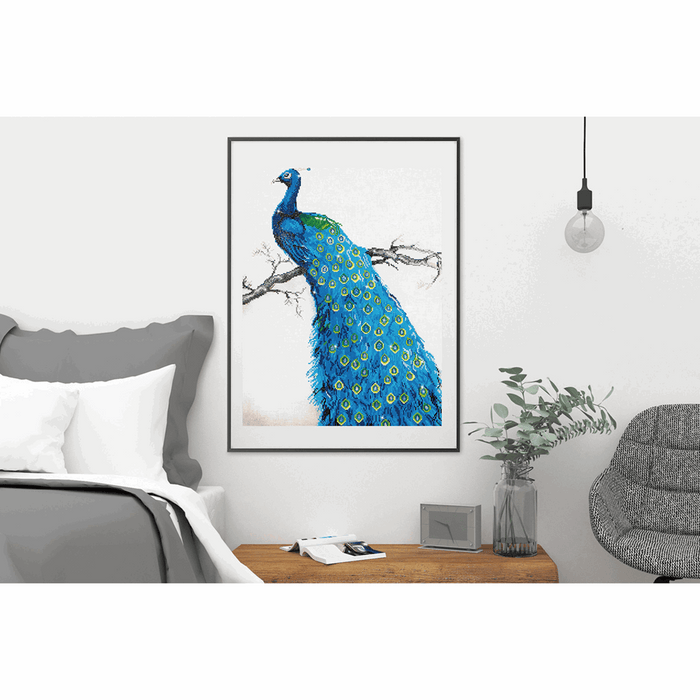 Diamond Painting Kit: Blue Peacock