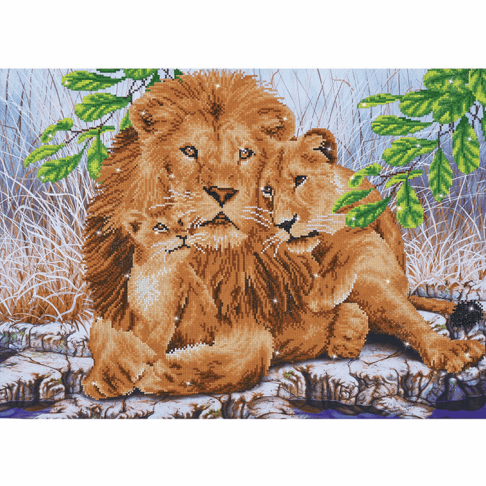 Diamond Painting Kit: Lion Family