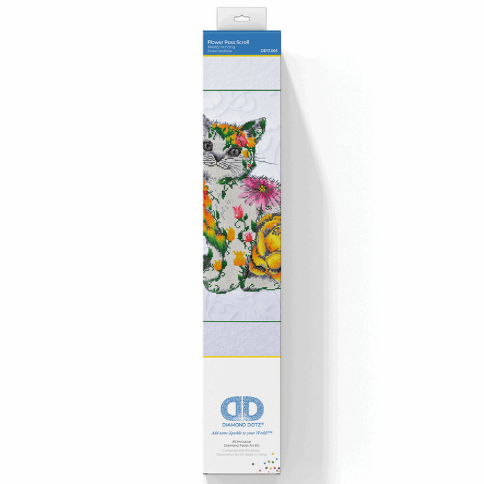Diamond Painting Kit: Scroll Flower Puss